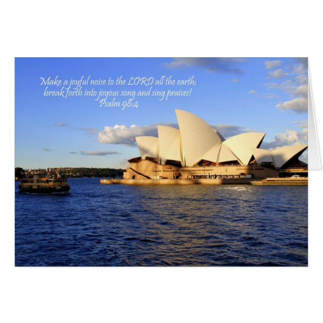 Sydney Opera House Card med Bible verse OBS Kort (Framsidan Horizontal)