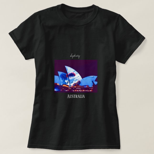 Sydney Opera House färglös Australien T Shirt (Design framsida)