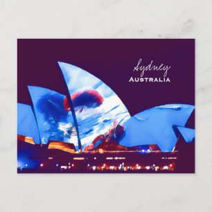 Sydney Opera House färglös Australien Vykort