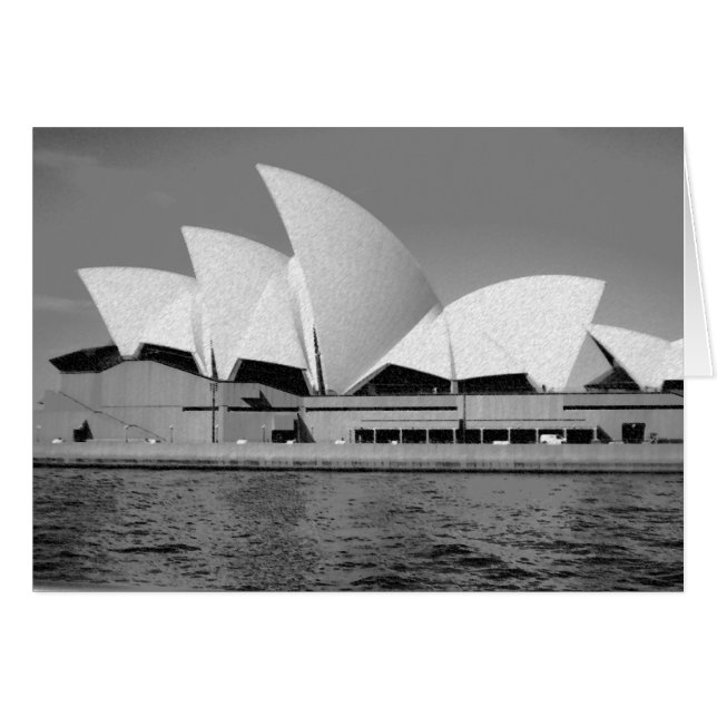 Sydney Opera House i Black and White OBS Kort (Framsidan Horizontal)