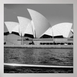 Sydney Opera House i Black and White Poster
