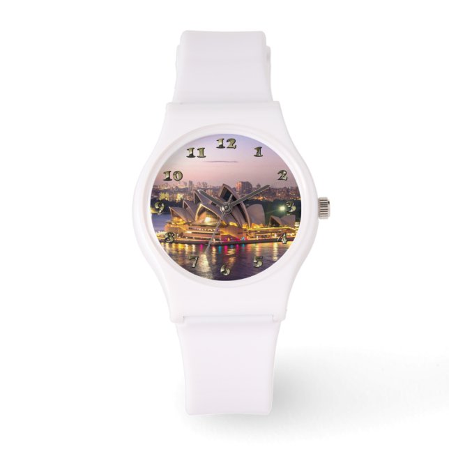 Sydney Opera House i kväll Armbandsur (Framsida)