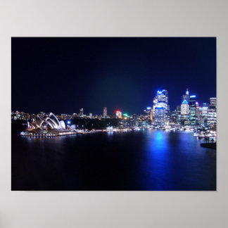 Sydney Opera House i Night Poster