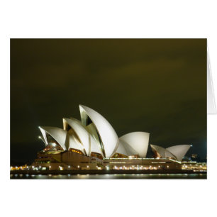 Sydney Opera House i Night, Sydney, Australien Hälsningskort