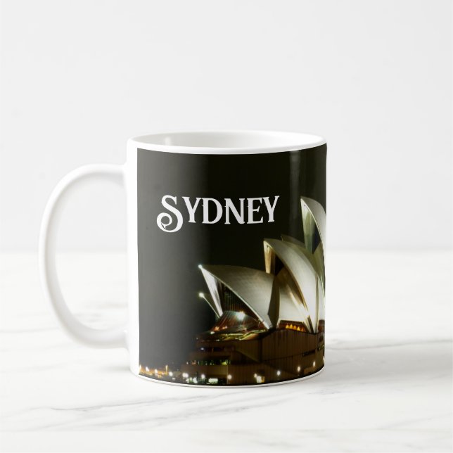 Sydney Opera House i Night, Sydney, Australien Kaffemugg (Vänster)