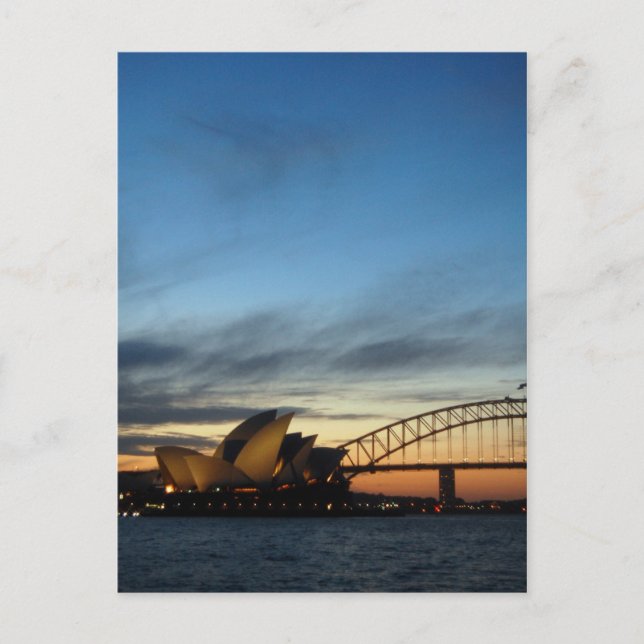 Sydney Opera House i Nightfall Vykort (Framsida)