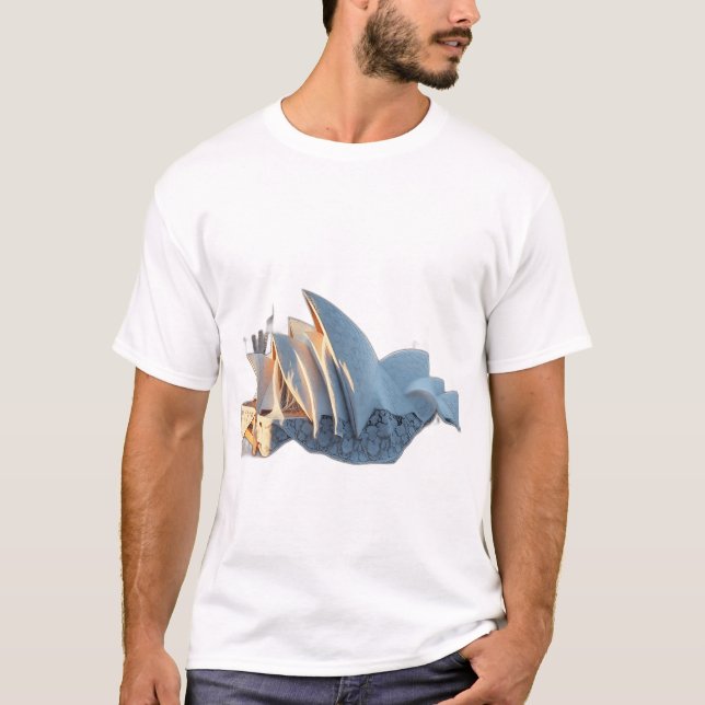 Sydney Opera House i Snöre Mönster T Shirt (Framsida)