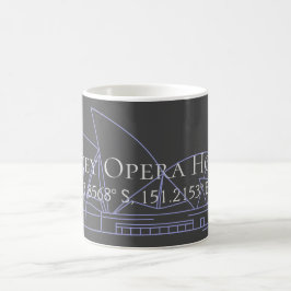 Sydney Opera House Latitude Longitud Kaffemugg