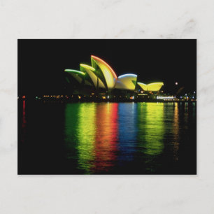 Sydney Opera House med Olympic ljus, New South Vykort