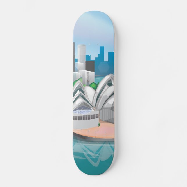 Sydney Opera House Mini Skateboard Bräda 18,5 Cm (Framsida)