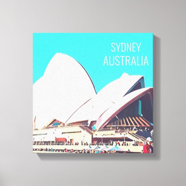 Sydney Opera House - modern reseutskrift Canvastryck (Framsida)