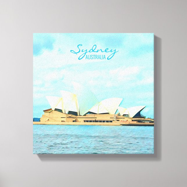 Sydney Opera House - modern reseutskrift Canvastryck (Framsida)