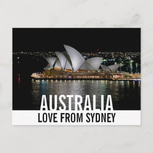 Sydney Opera House nattetid Kärlek från Australien Vykort