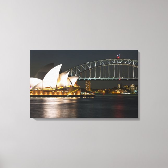 Sydney Opera house och Harbor bridge Canvastryck (Framsida)