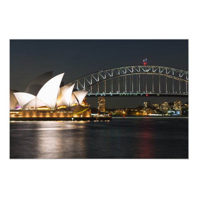 Sydney Opera house och Harbor bridge Fototryck (Framsidan)