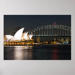 Sydney Opera house och Harbor bridge Poster