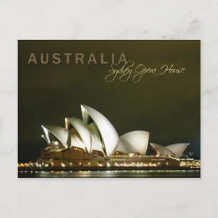 Sydney Opera House på natten Vykort