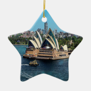 Sydney - OPERA HOUSE - panorama Julgransprydnad Keramik