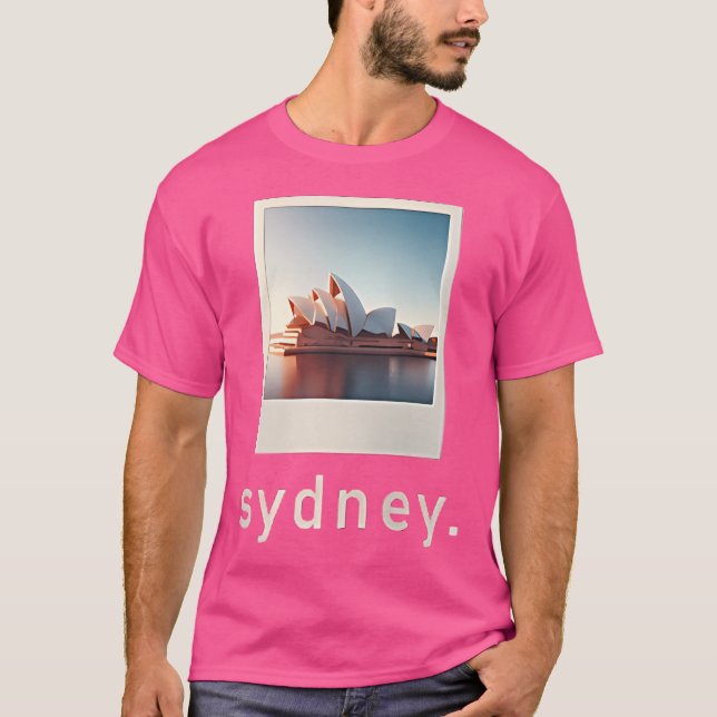 Sydney Opera House Retro Photo T Shirt (Framsida)