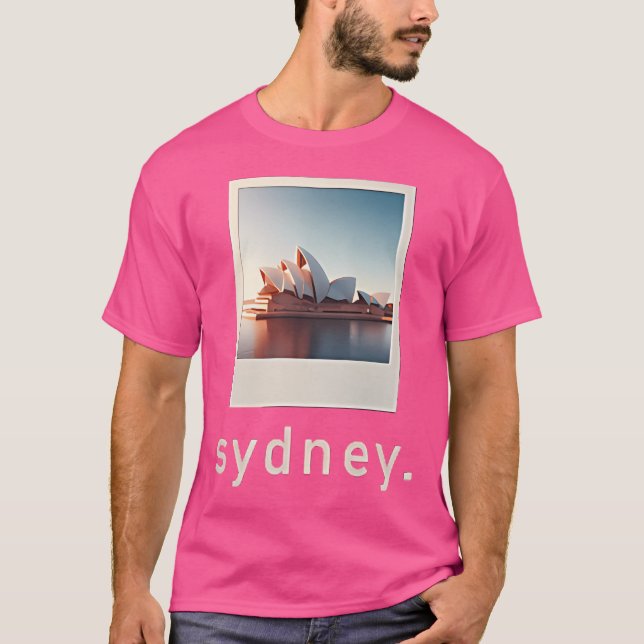 Sydney Opera House Retro Photo T Shirt (Framsida)