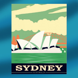 Sydney Opera House Vintage Affisch