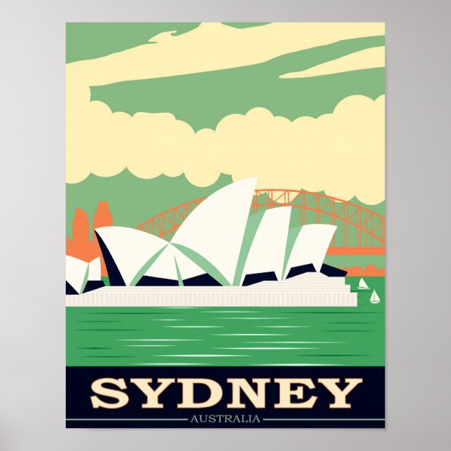 Sydney Opera House Vintage Poster (Framsidan)