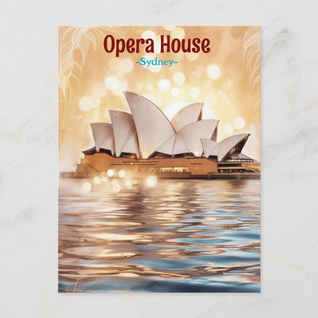 Sydney Opera House Vintage Vykort (Framsida)