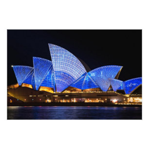 Sydney opera house vivid ljusvisning fototryck