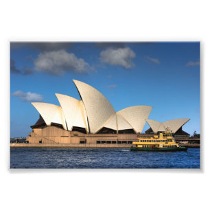 Sydney Opera house-vy med Ferry Australia Fototryck