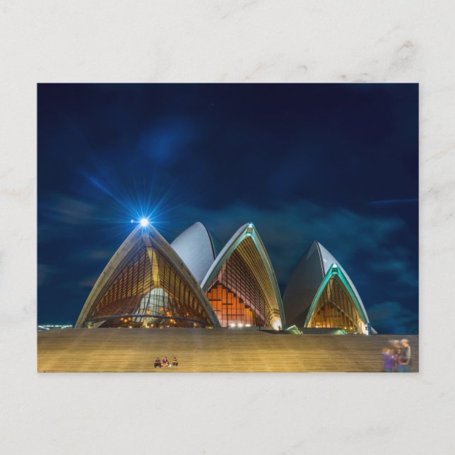 Sydney Opera nattetid Vykort (Framsida)