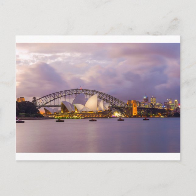 Sydney Opera nattetid Vykort (Framsida)