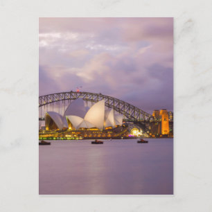 Sydney Opera nattetid Vykort
