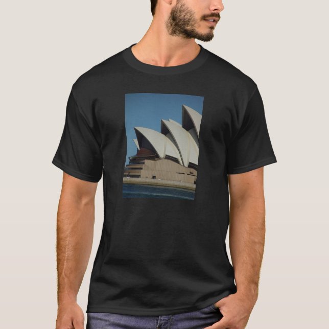 Sydney operahus i solljus som dras tillbaka av tee (Framsida)