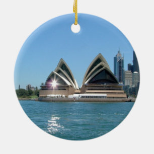 Sydney operahus julgransprydnad keramik