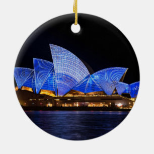 Sydney operahus julgransprydnad keramik