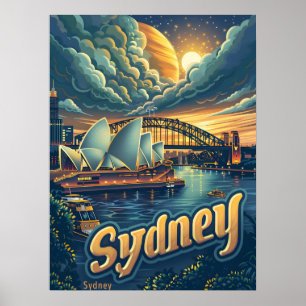 Sydney på natten: Elegance at Opera House Poster
