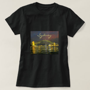 Sydney på natten Harbor Bridge Australia-resa T Shirt