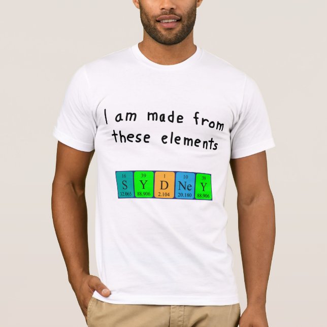 Sydney periodisk skjorta bord namn t-shirt (Framsida)