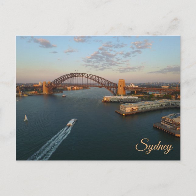 Sydney Postcard - Flygfoto till Sydney Harbour Vykort (Framsida)