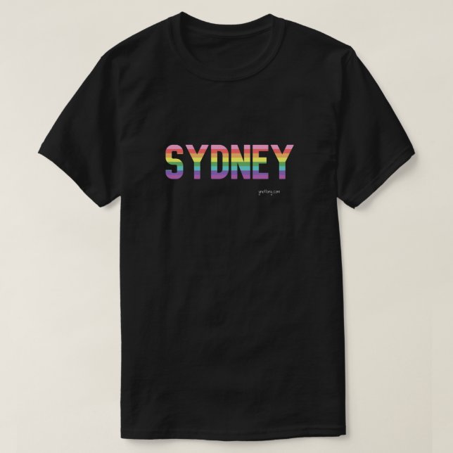 Sydney Pride T-shirt | Gay Rainbow Flagga (Design framsida)