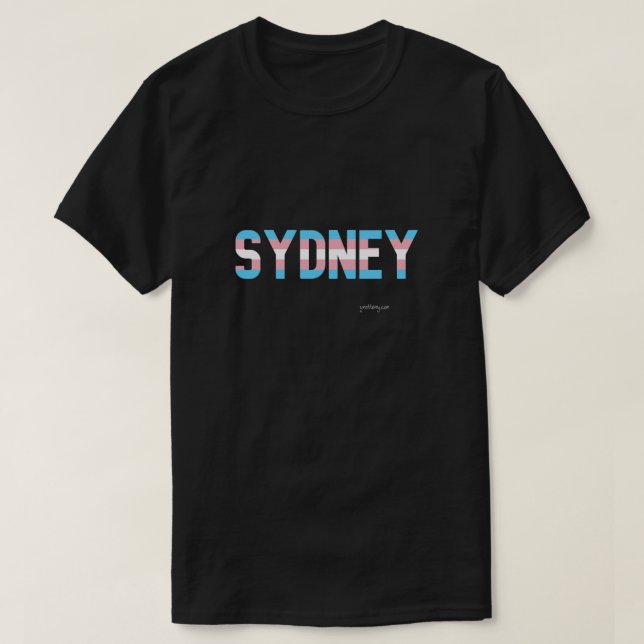 Sydney Pride Transgender Flagga T Shirt (Design framsida)