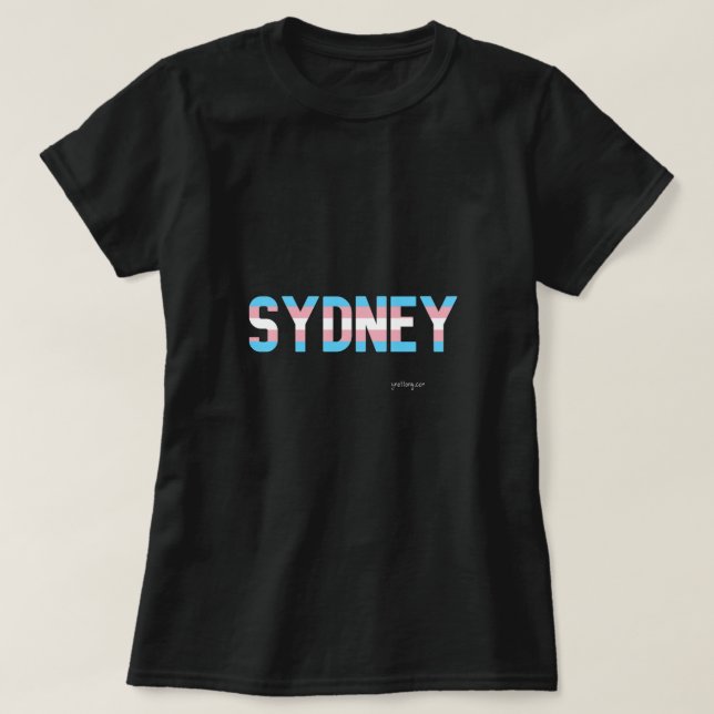 Sydney Pride Transgender Flagga T Shirt (Design framsida)