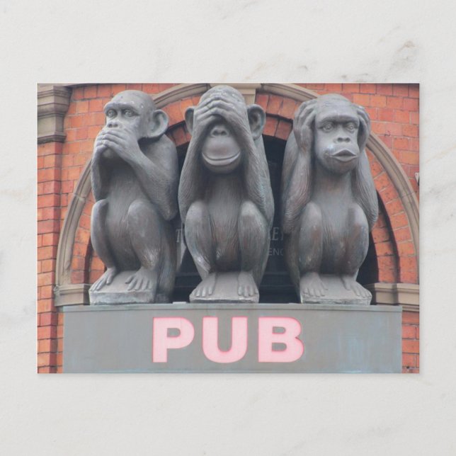 Sydney Pubs: Tre Wise Monkey Hotel Postcard Vykort (Framsida)