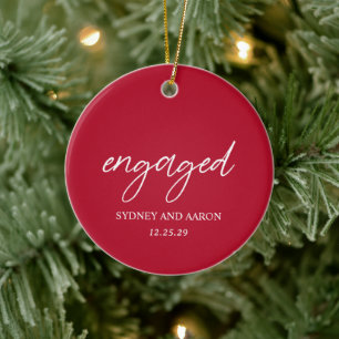 Sydney Red First jul Engaged Modern Julgransprydnad Keramik