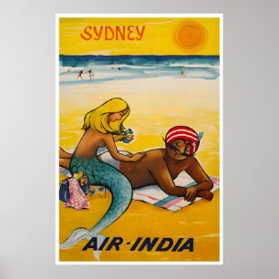 Sydney Resemotiv Affisch Australien Beach Art