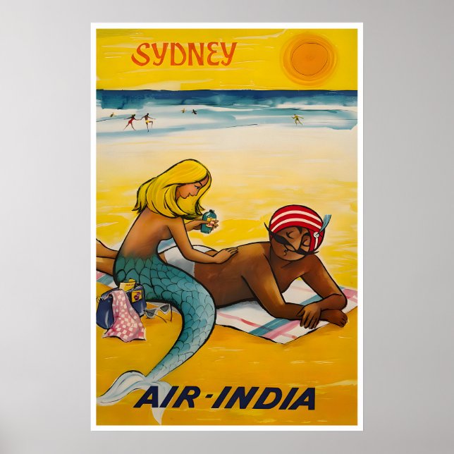Sydney Resemotiv Affisch Australien Beach Art (Framsidan)