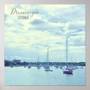 Sydney-scensjakter på hamnen Drummoyne Poster