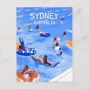 Sydney simning bassäng digital konstresa vykort