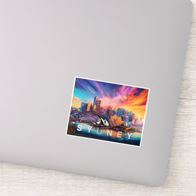 Sydney Skyline Abstrakt Art Klistermärken (Detalj)