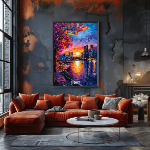 Sydney Skyline Affisch – Vibrant Australien Väggko